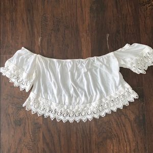 White off the shoulder top